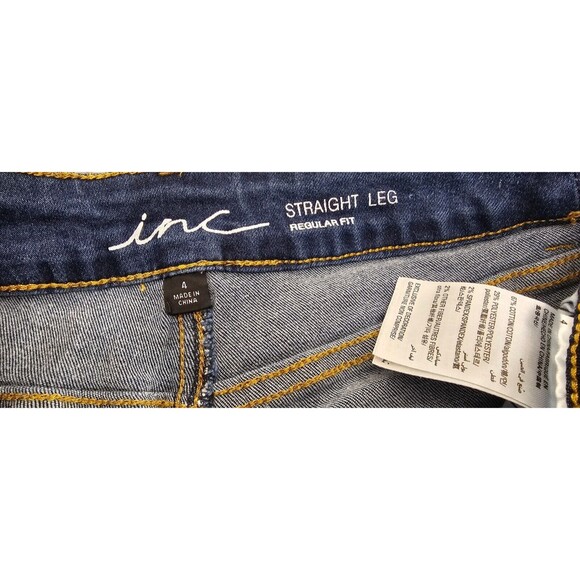 INC International Concepts Womens Jeans Cropped Fringe Straight Mid Rise Blue 4 - Picture 3 of 16